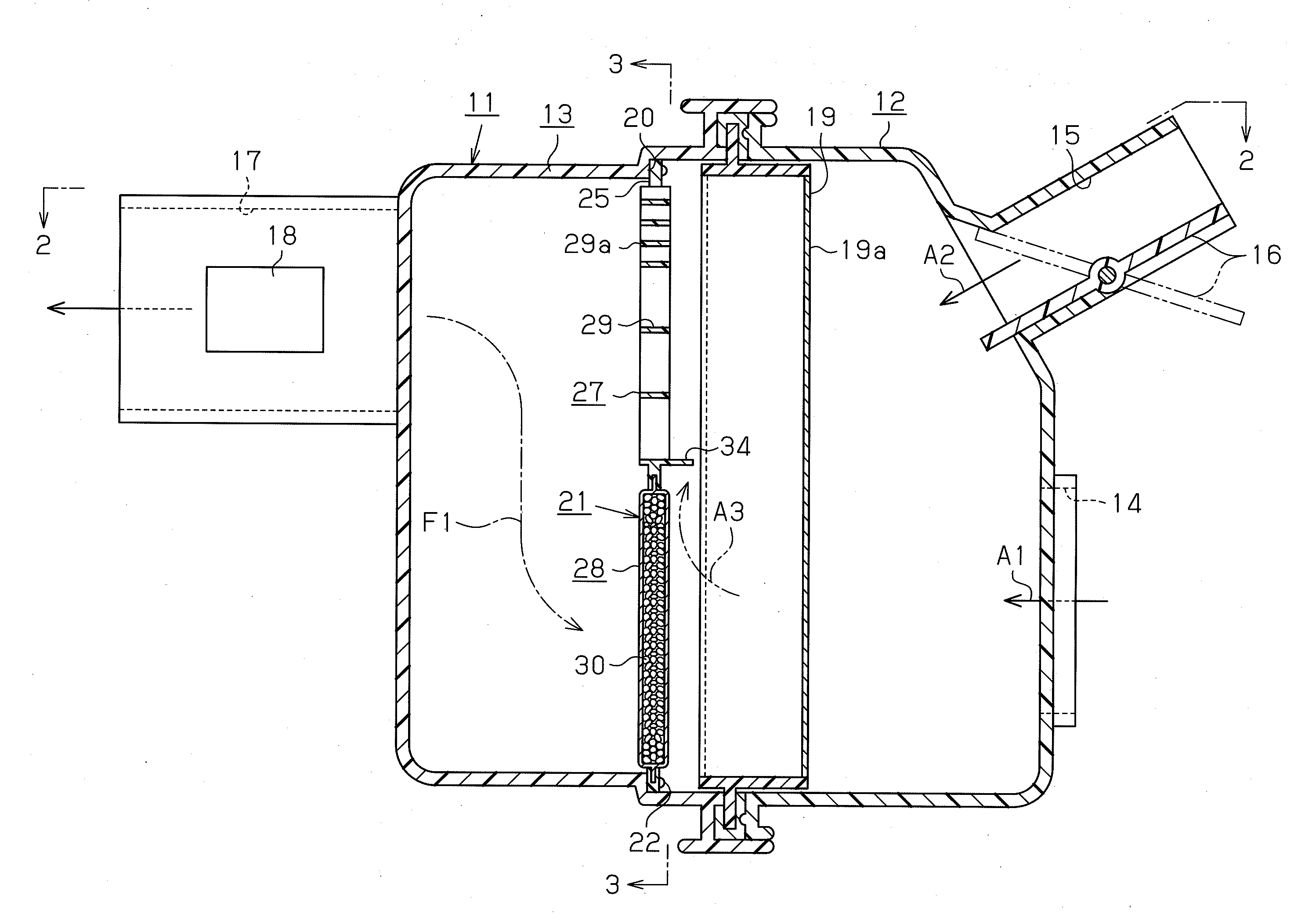 Fuel adsorption filter and air cleaner