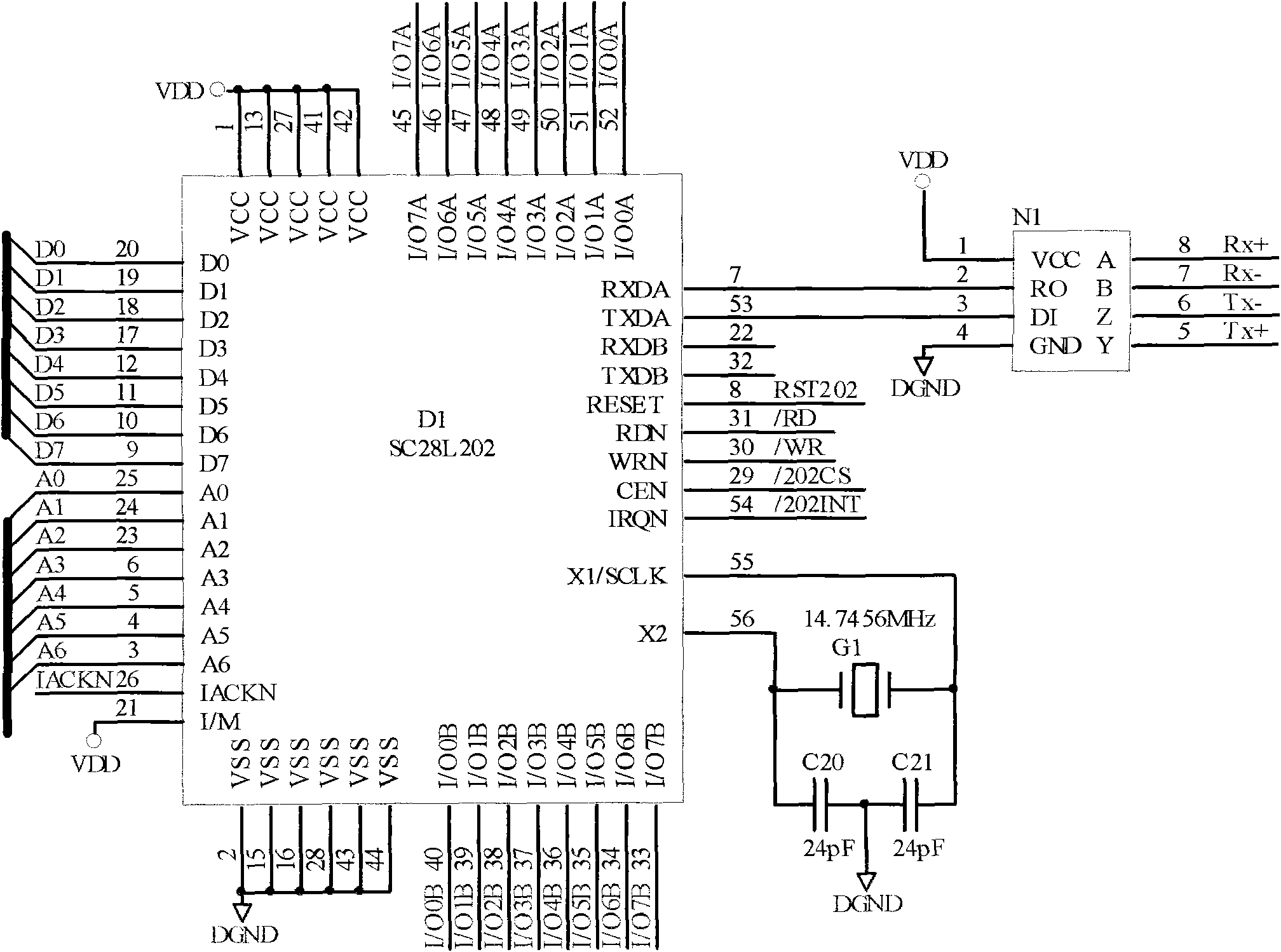 Universal serial port conversion and data acquisition card (DAC)