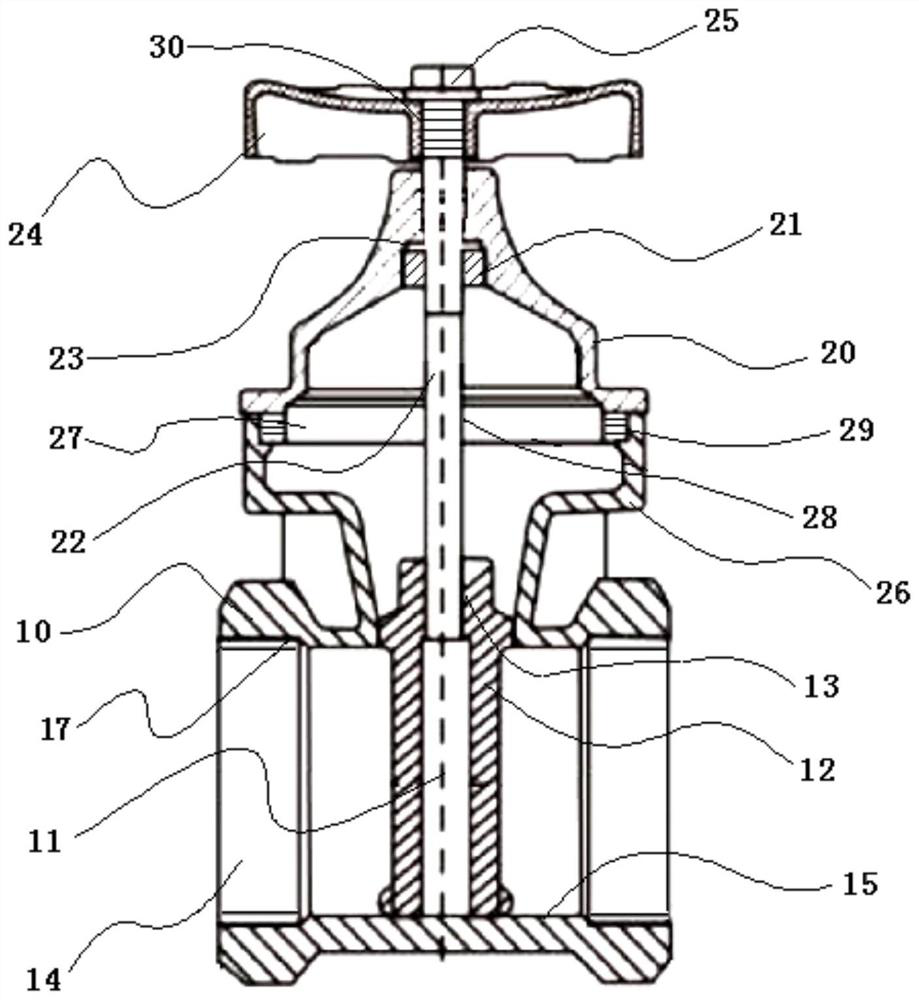 Threaded soft sealing gate valve capable of effectively reducing fluid resistance and using method