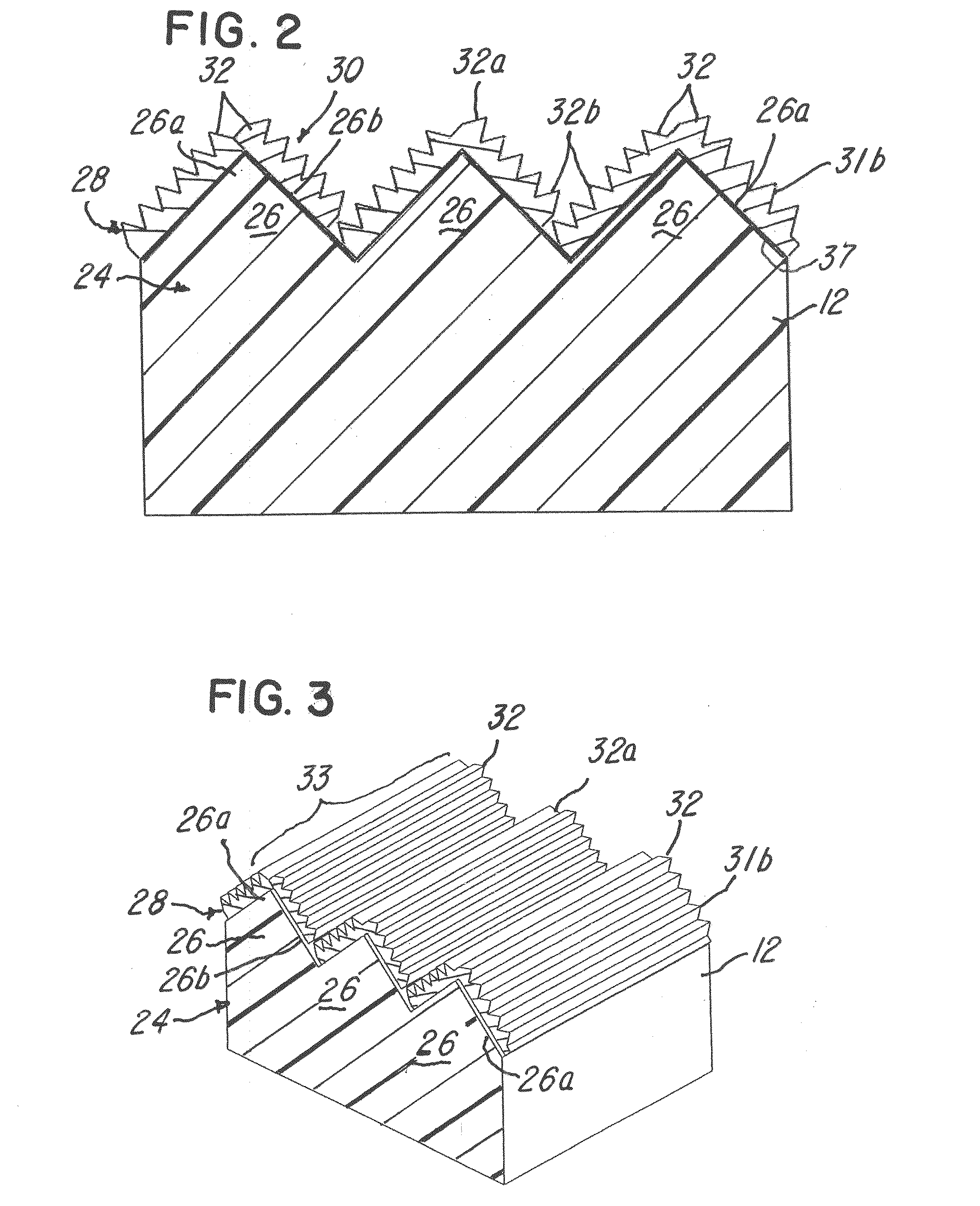 Composite orthopedic implant having a low friction material substrate with primary frictional features and secondary frictional features