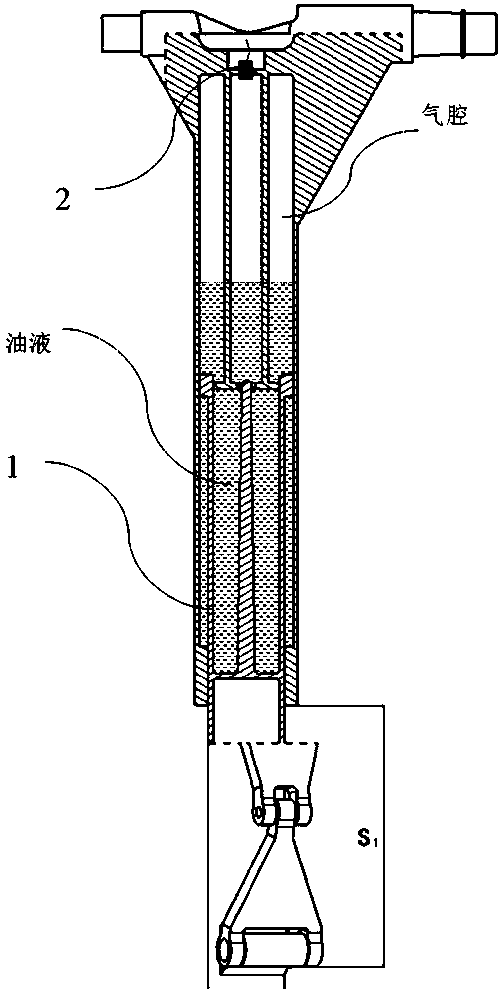 Aircraft landing gear oil and gas type buffer filling amount monitoring method