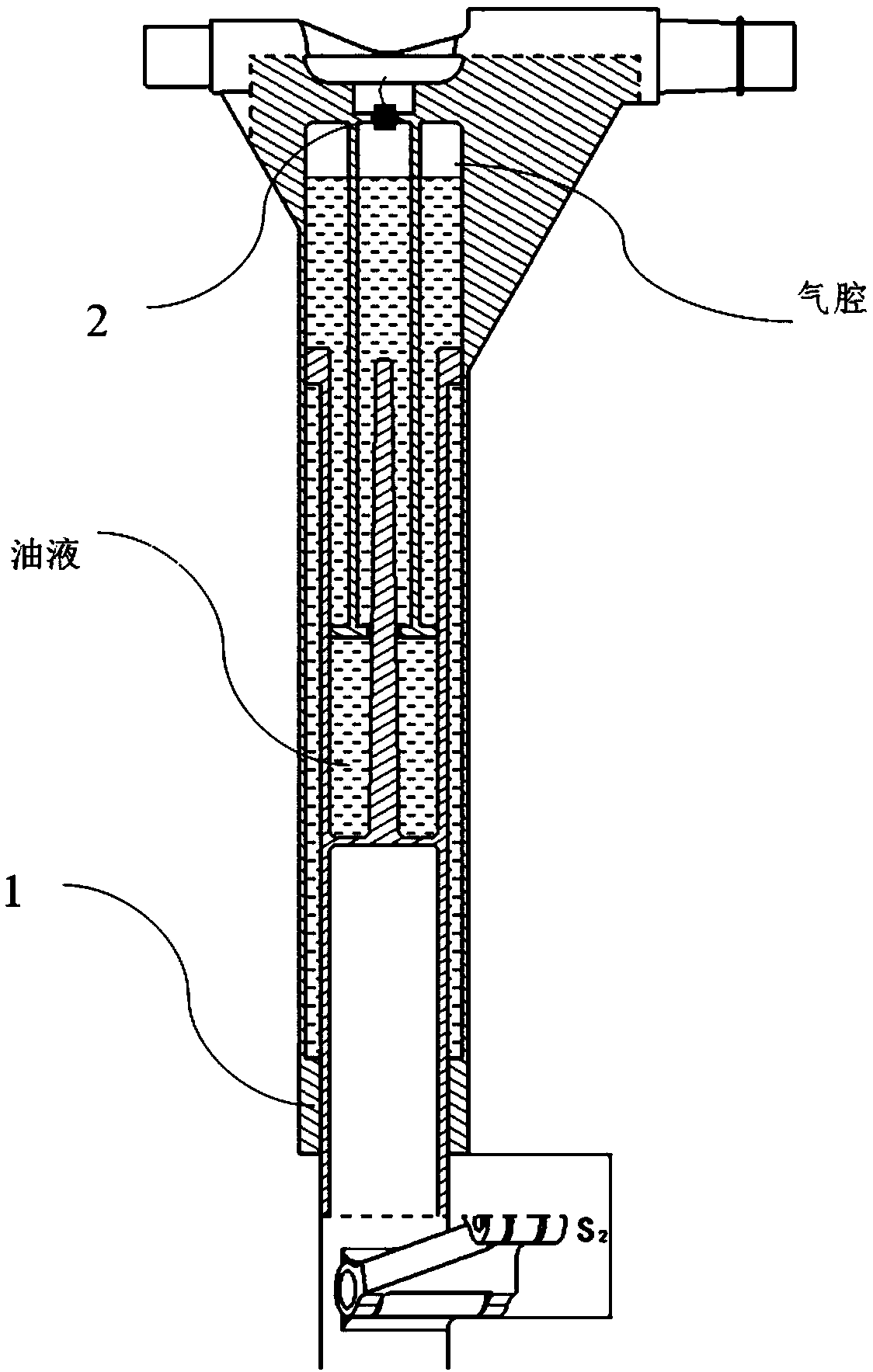 Aircraft landing gear oil and gas type buffer filling amount monitoring method