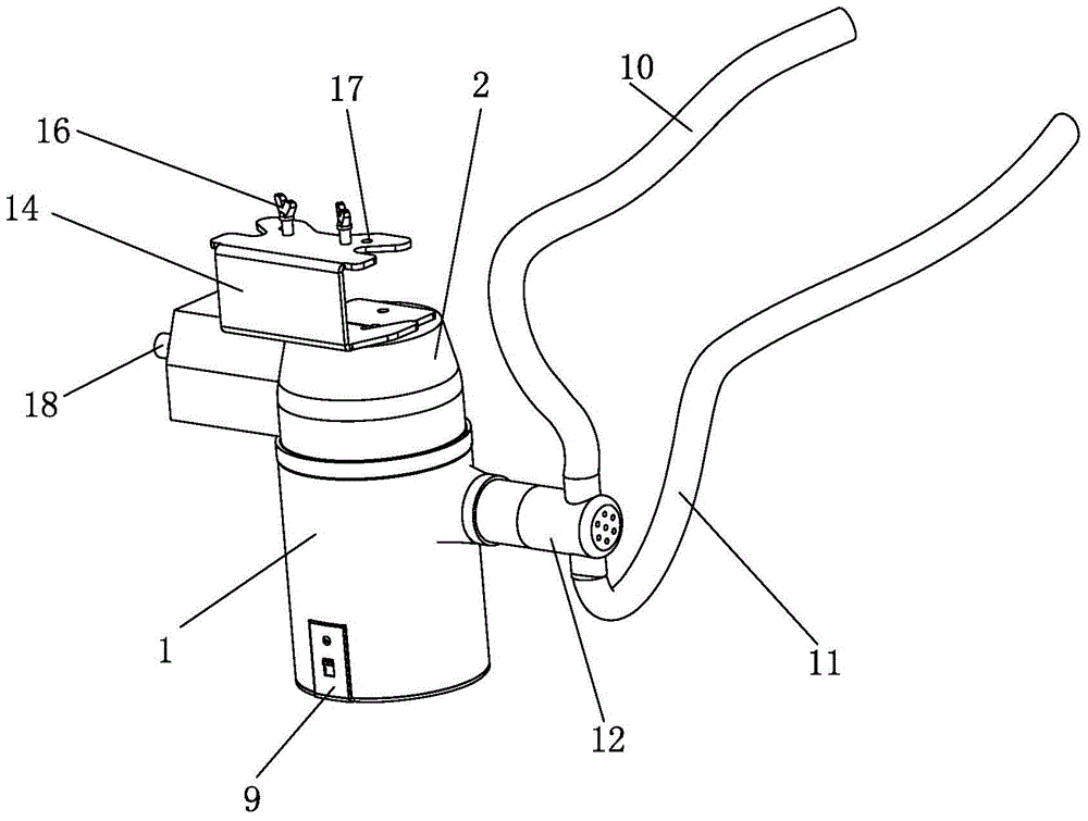 Electric dust suction device on sewing machine