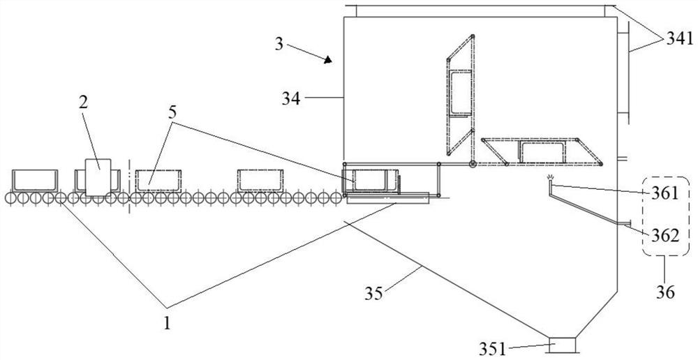 Automatic discharging system and method for saggars of roller kiln