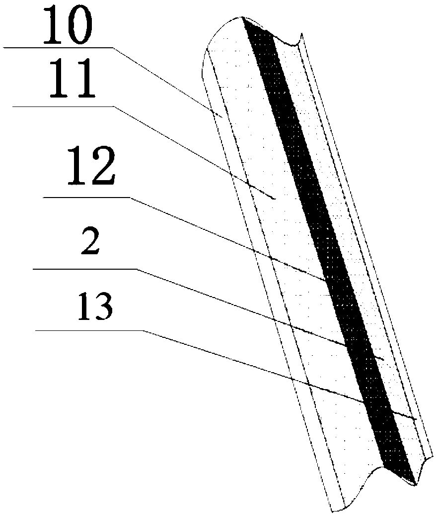 A tundish working layer lining structure for absorbing inclusions in molten steel