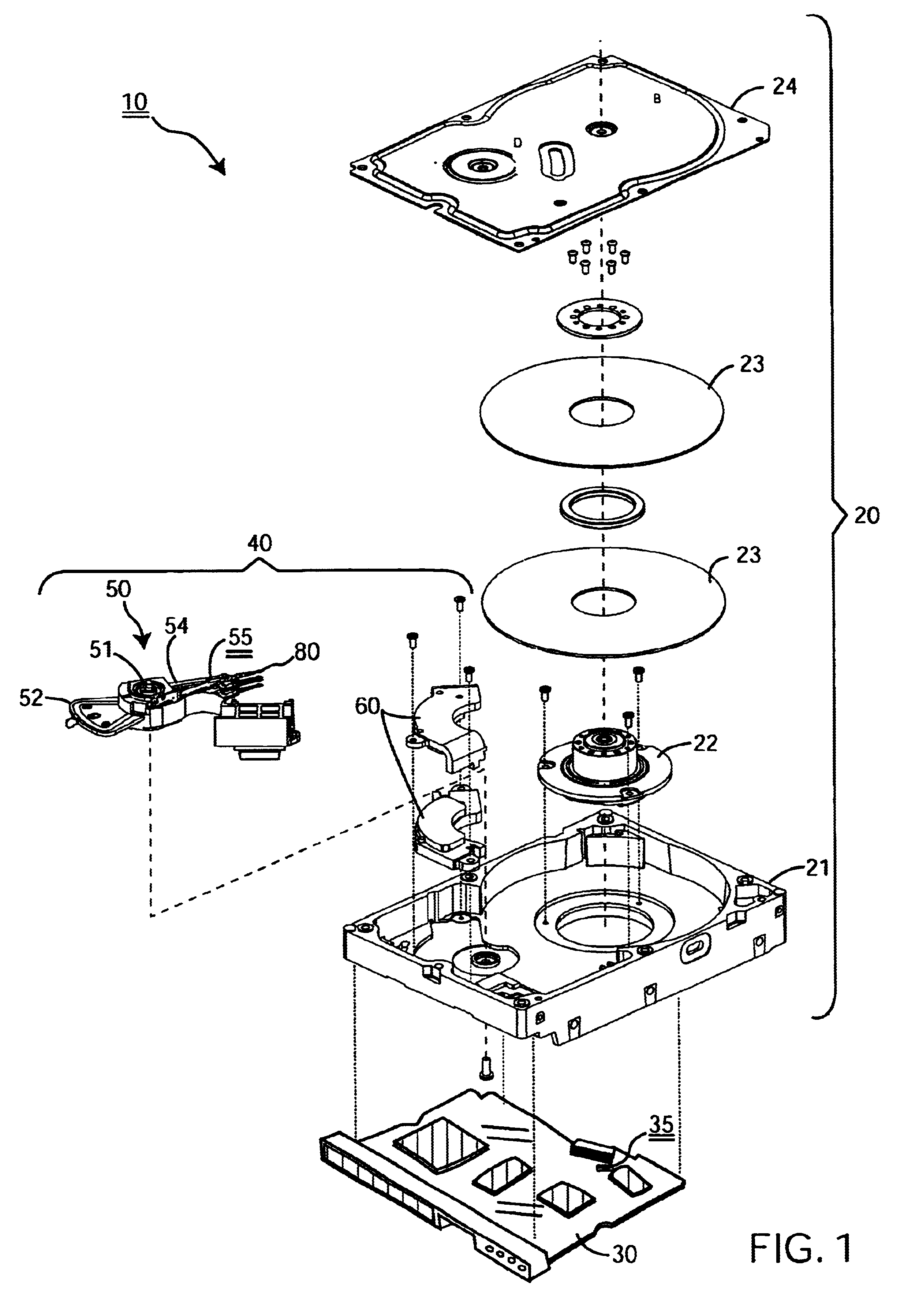 Disk drive having separate motion sensors for base and actuator