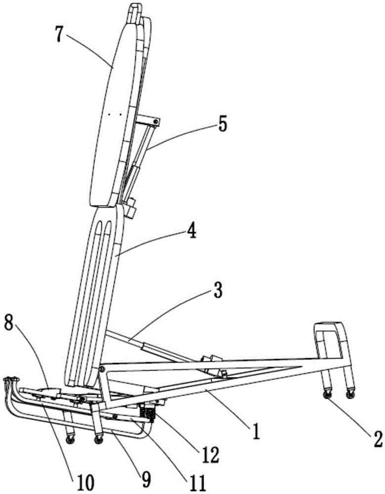 Lower limb movement type balanced standing bed