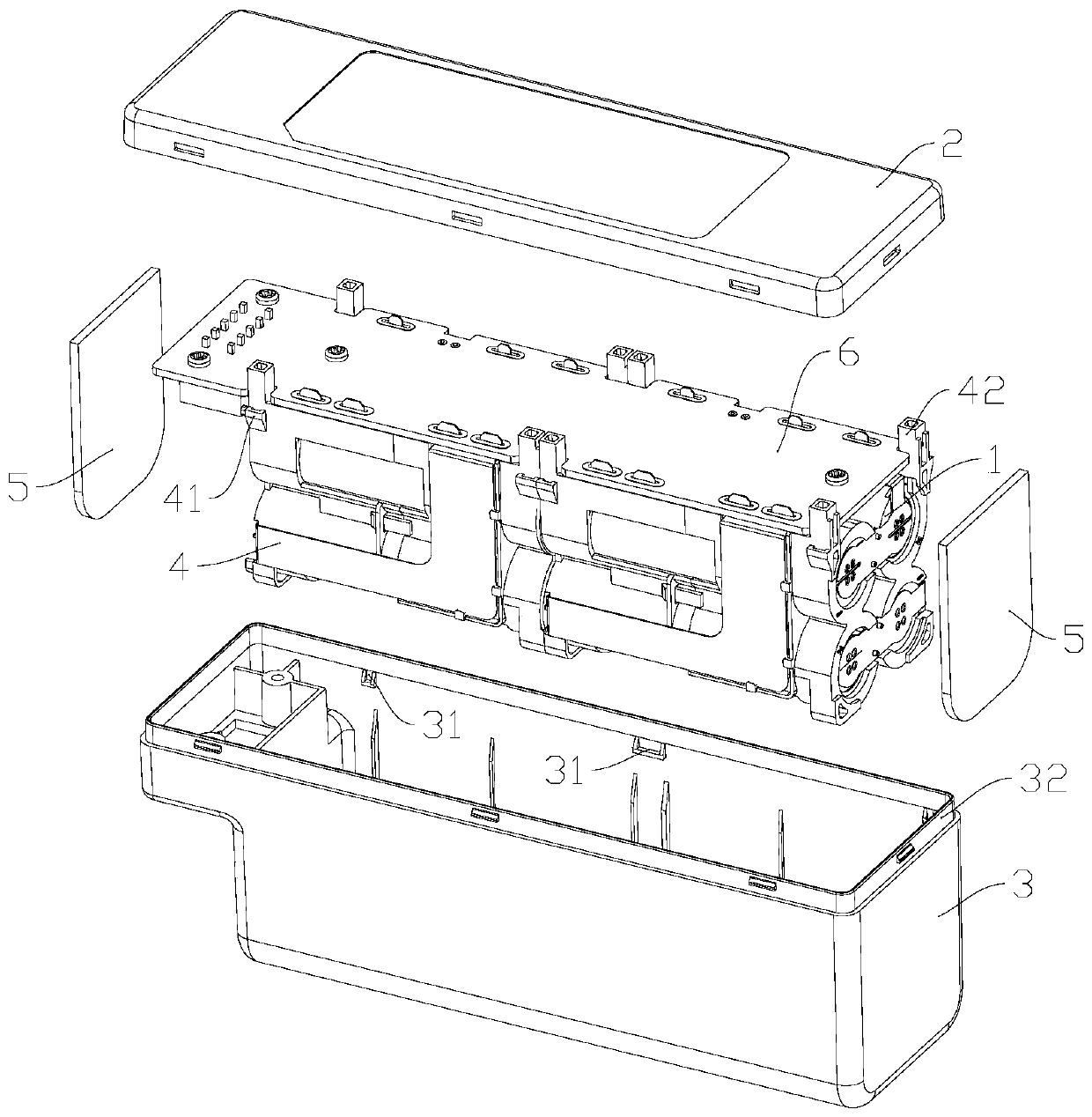 Falling-prevention battery