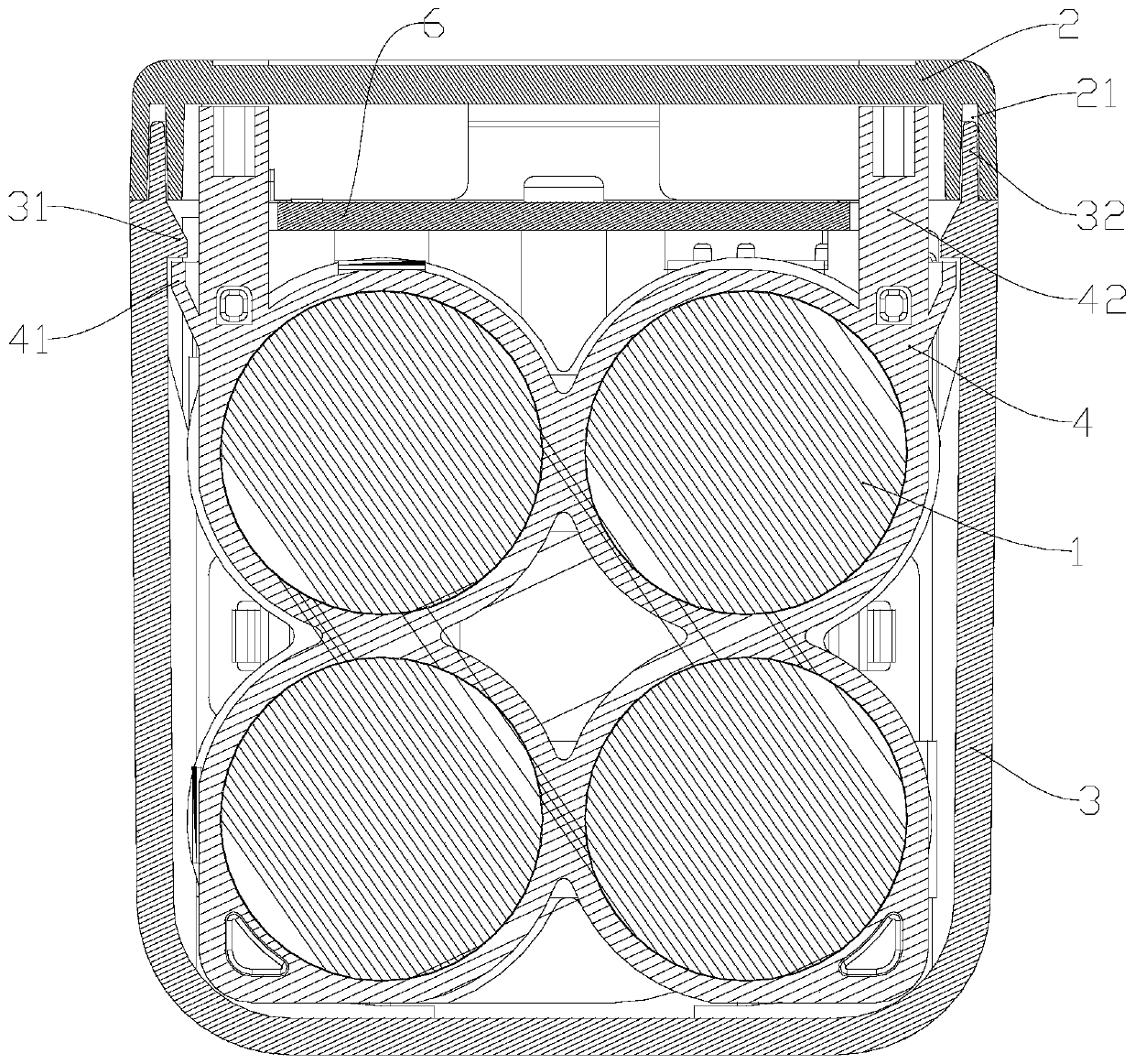 Falling-prevention battery