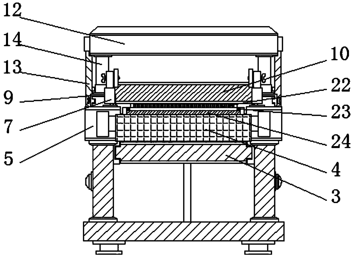 Rolling depression type breaking machine of glass mosaics