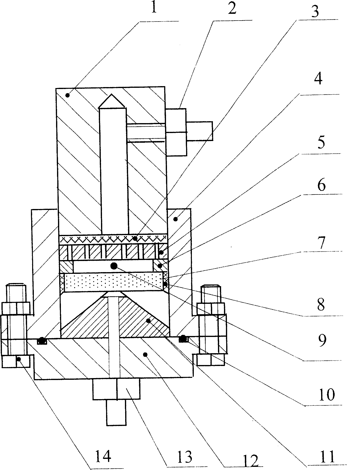 Curved rock sample permeability test device