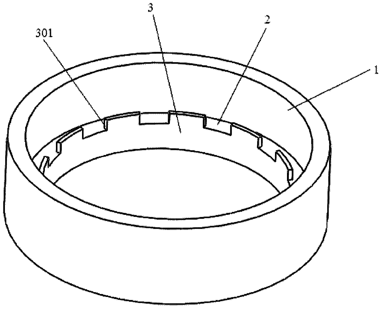 Annular support structure and ceramic capacitive pressure sensor using same