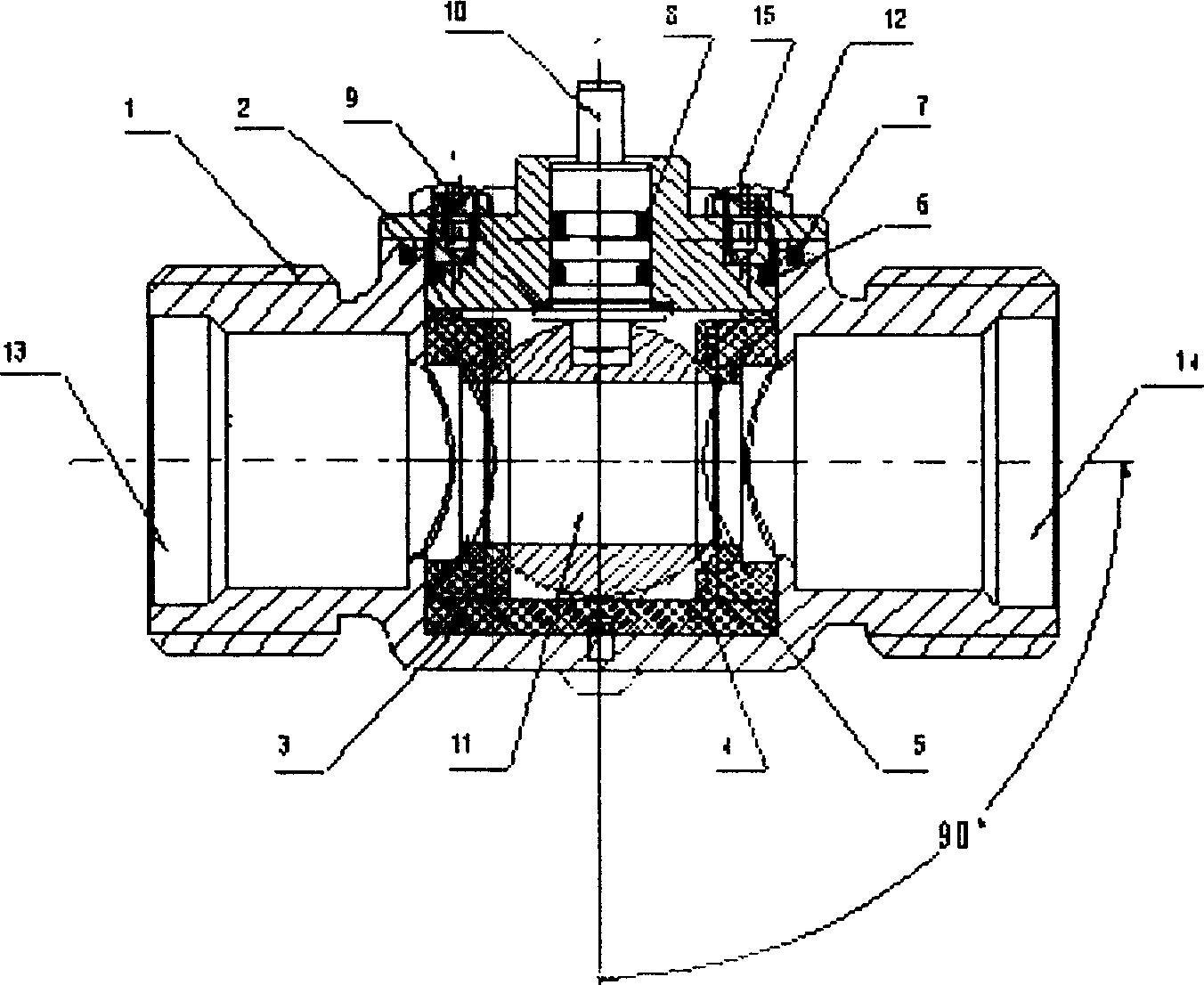 Upper assembled electric ball valve