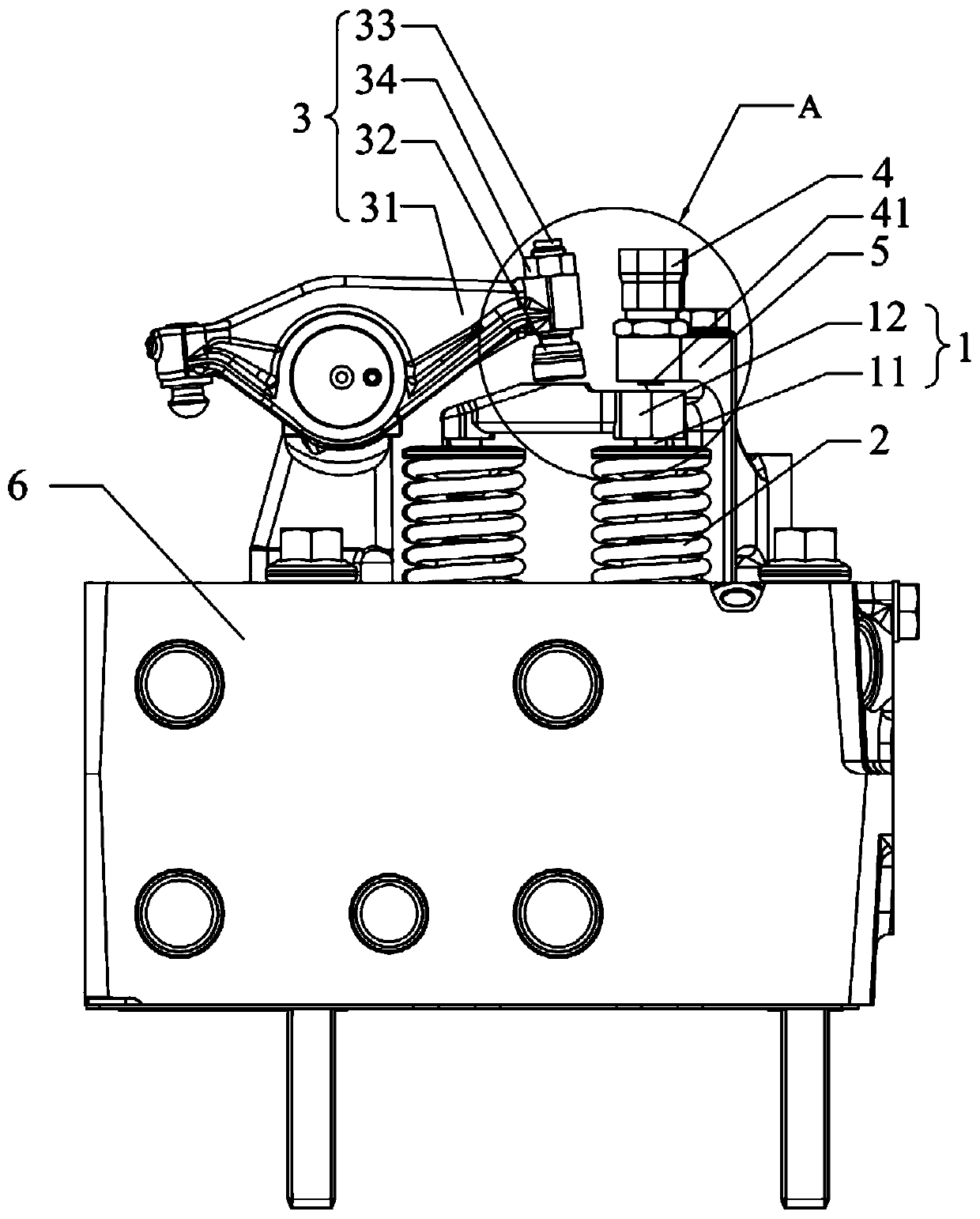 A valve mechanism and engine capable of monitoring valve clearance on-line