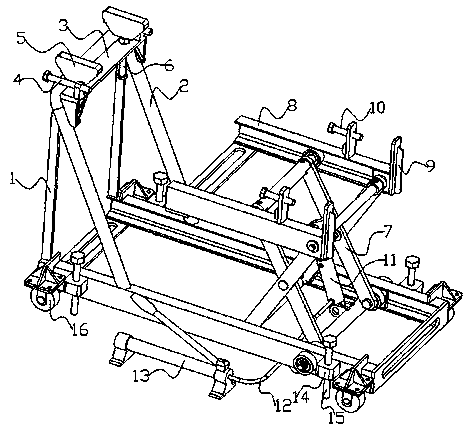 A portable car tailgate installation hydraulic device