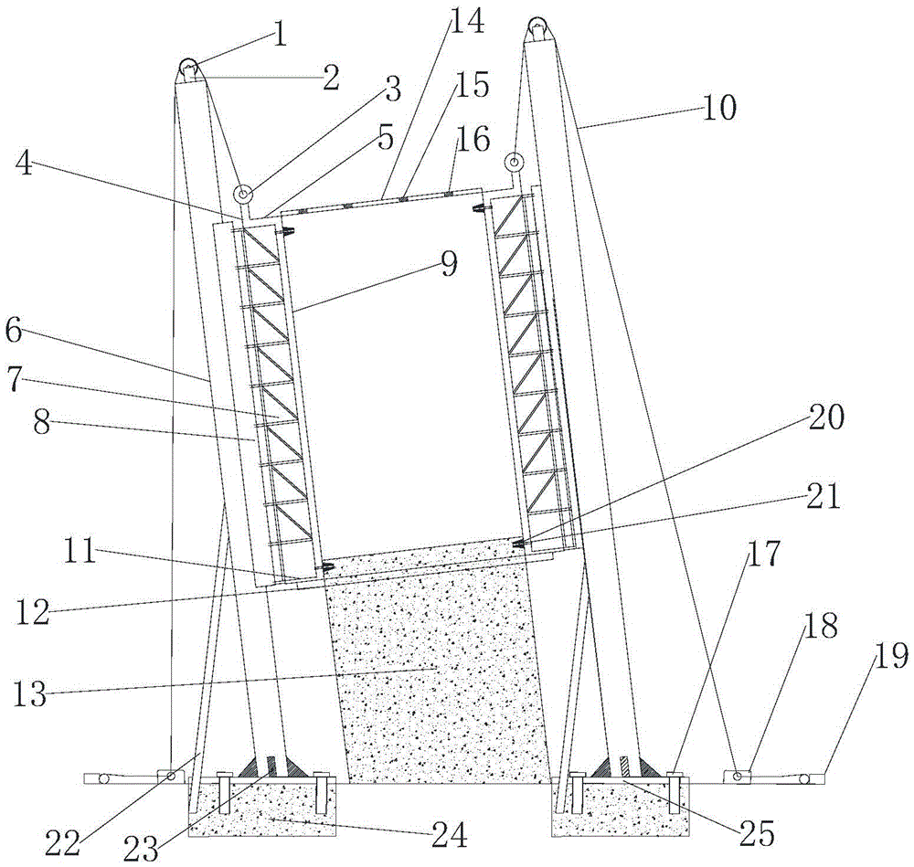 Construction method for ultrahigh oblique post with super-large cross section based on integral lifting formwork reinforcing system