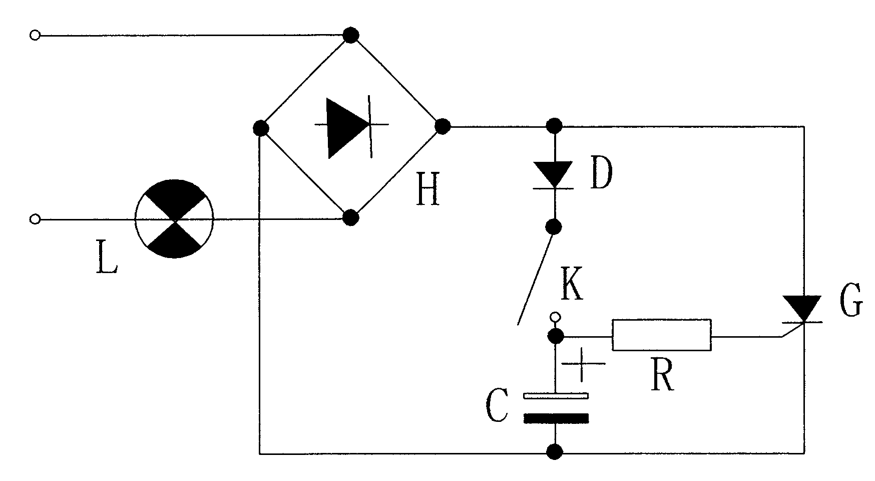 Safe lamp switch circuit