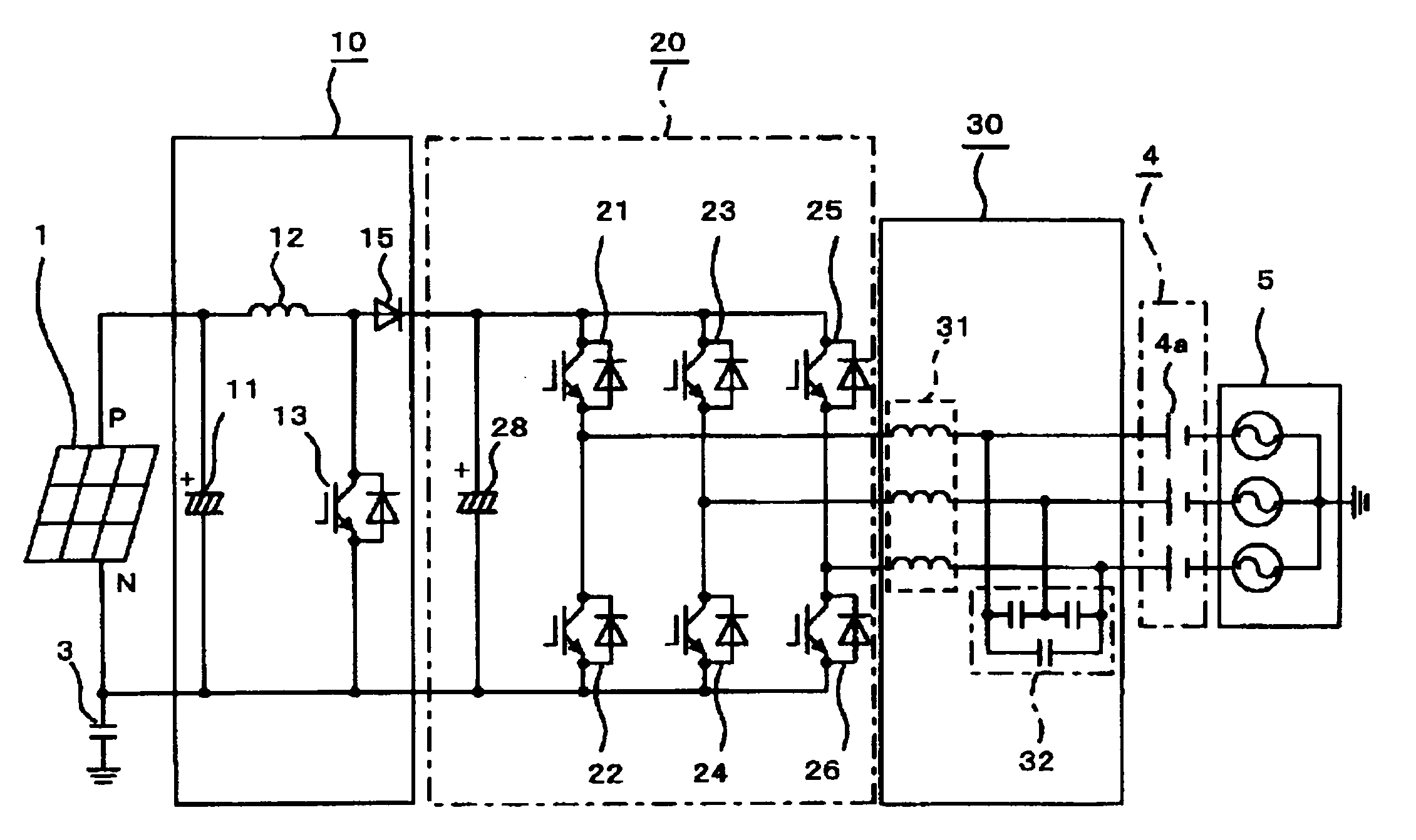 Power conditioner for photovoltaic power generation