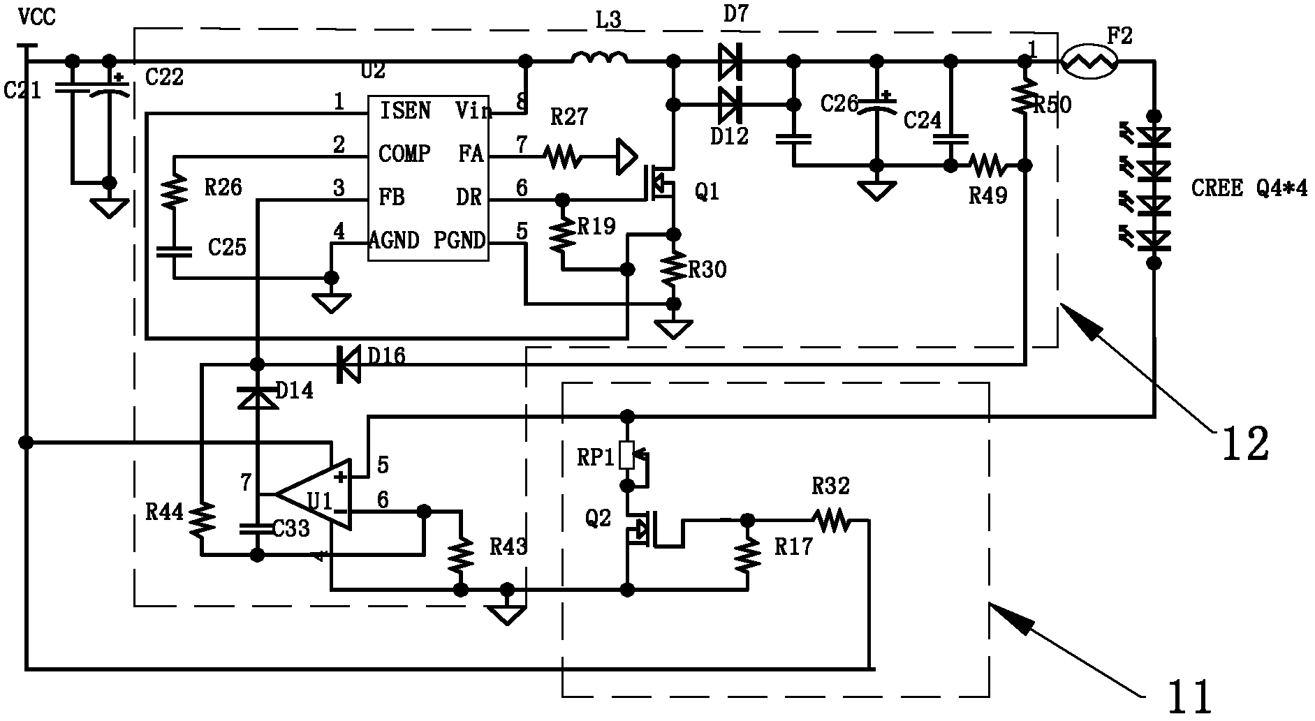 LED dimming circuit and LED lamp