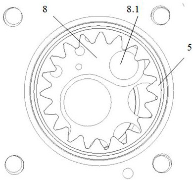 Pump body structure of internal gear pump and assembly process thereof