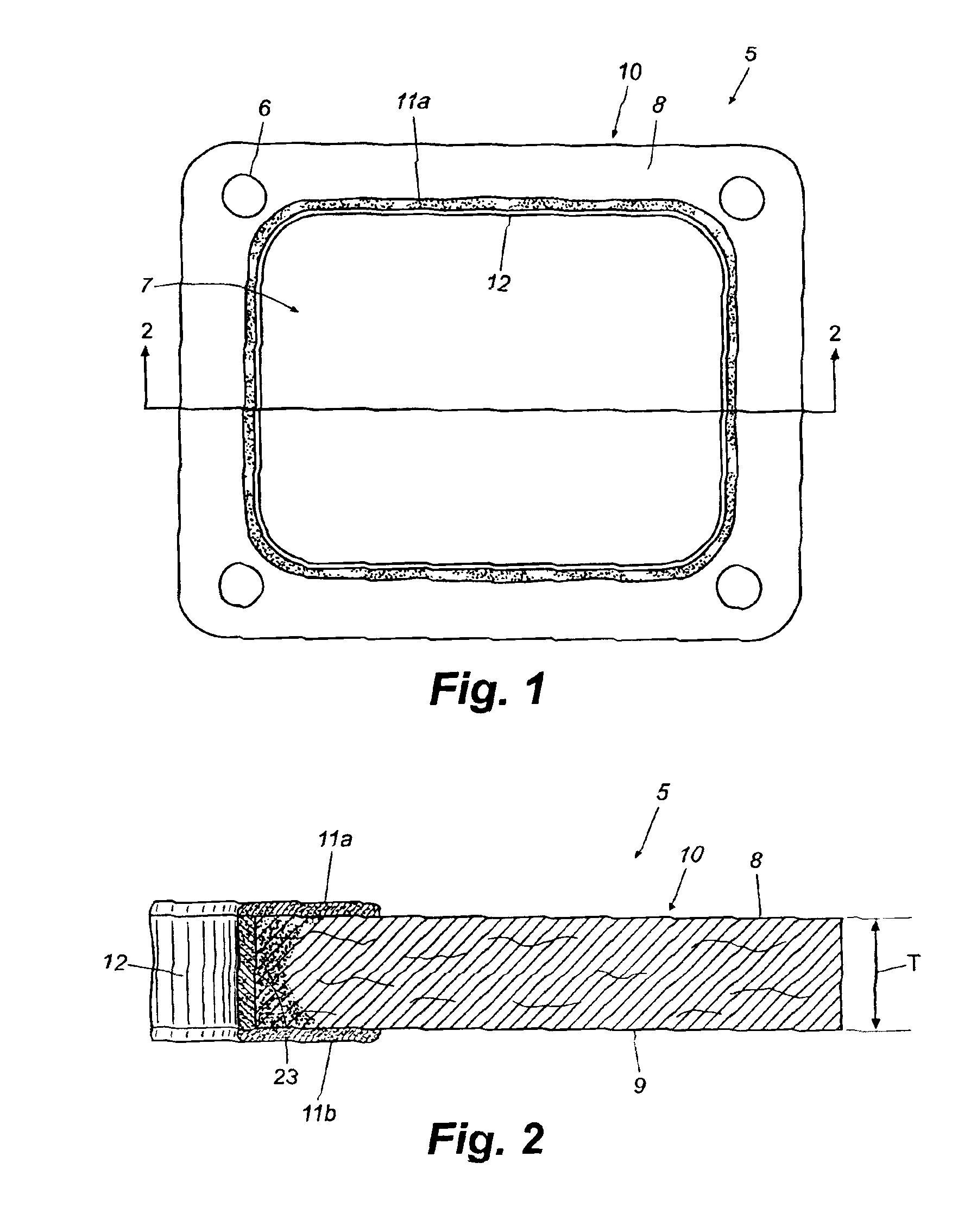 Edge coated gaskets and method of making same