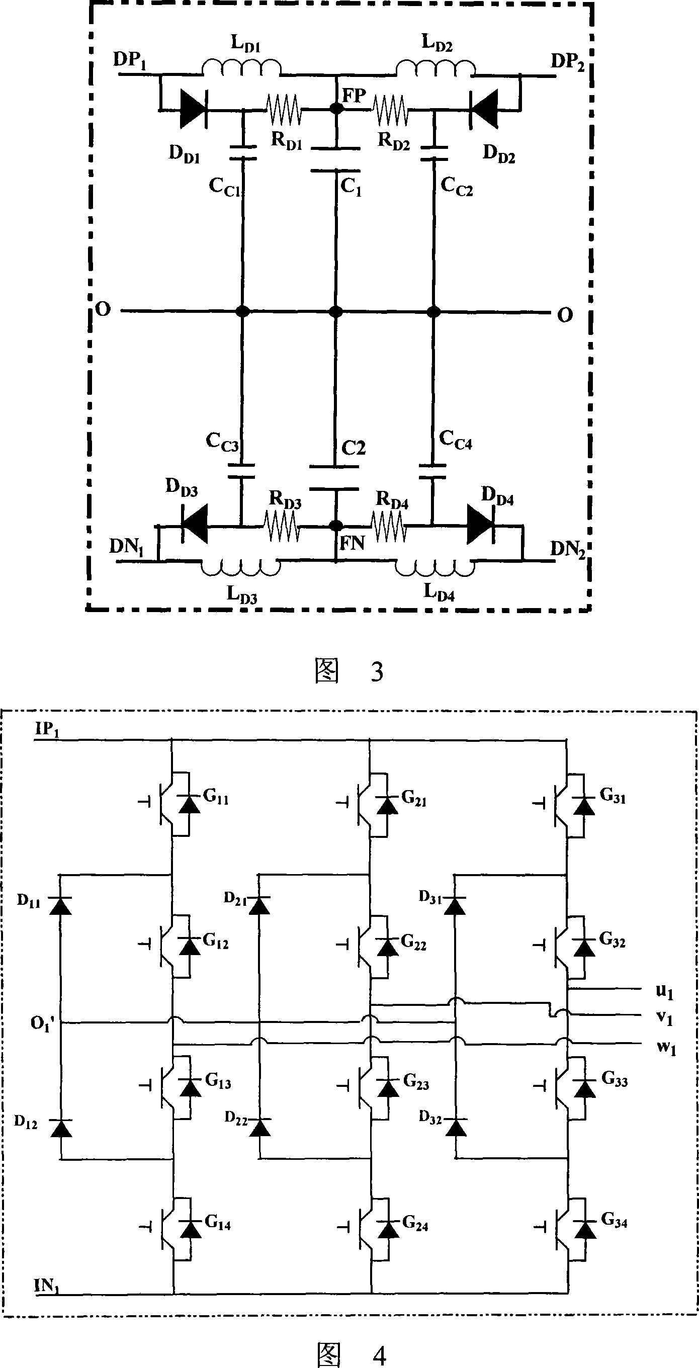 Dual three-level phase-shift high-voltage high-power frequency transformer