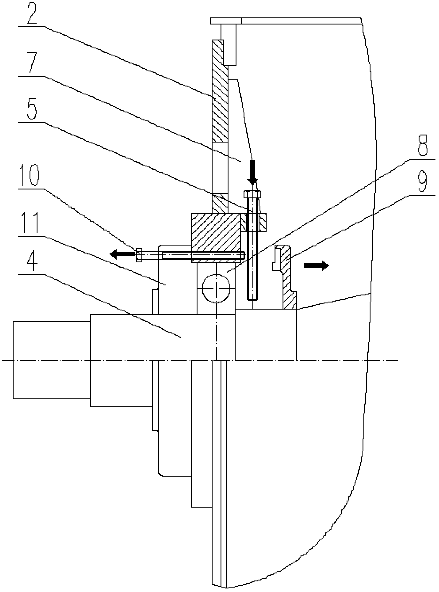 Alignment support device for rotor of permanent-magnetic wind power generator and rotor bearing replacement method