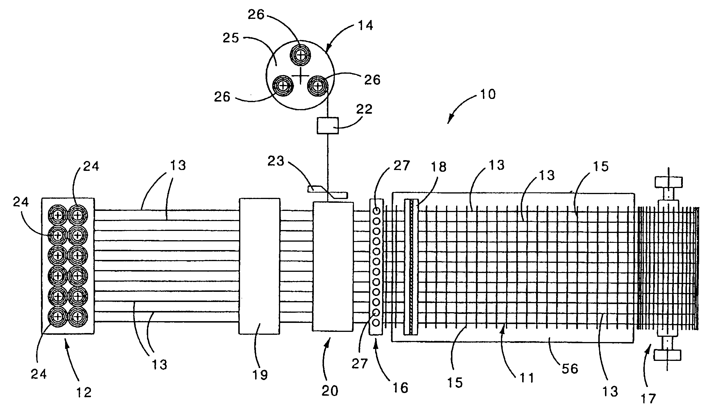 Machine for the formation of metal mesh and relative method