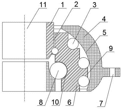 Cylindrical multi-roller bearing seat