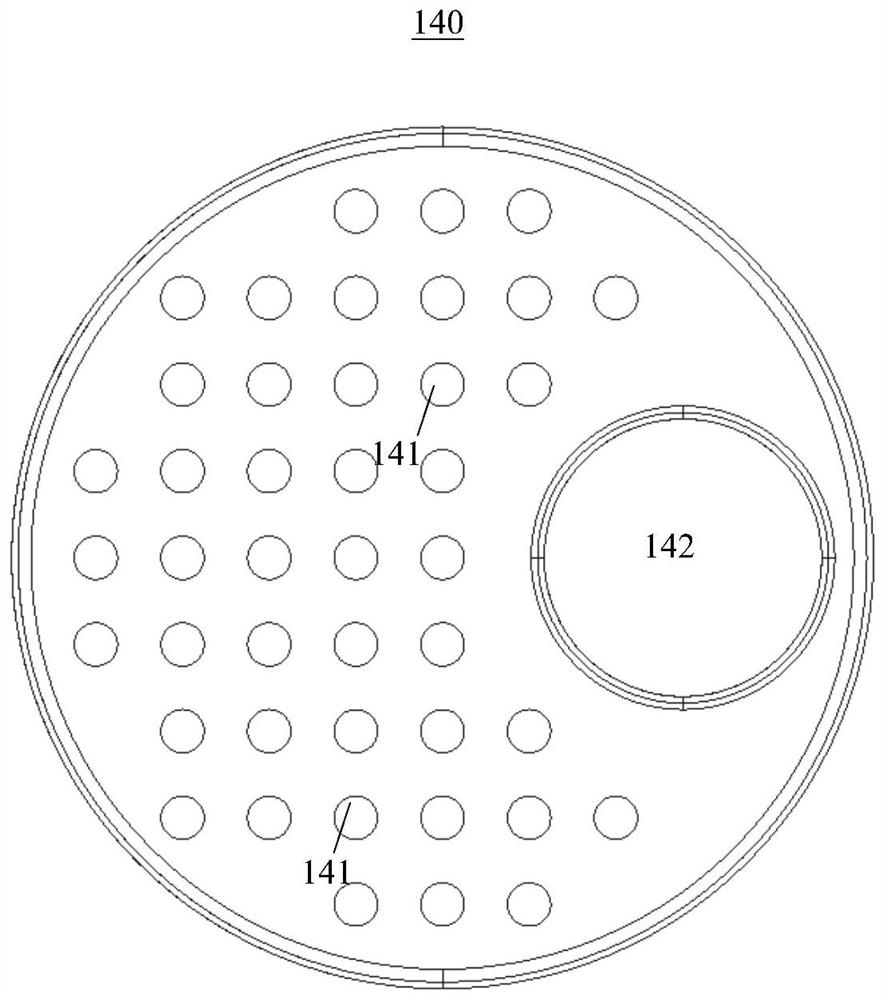 Motor vehicle engine waste gas treatment system integrated with silencing structure