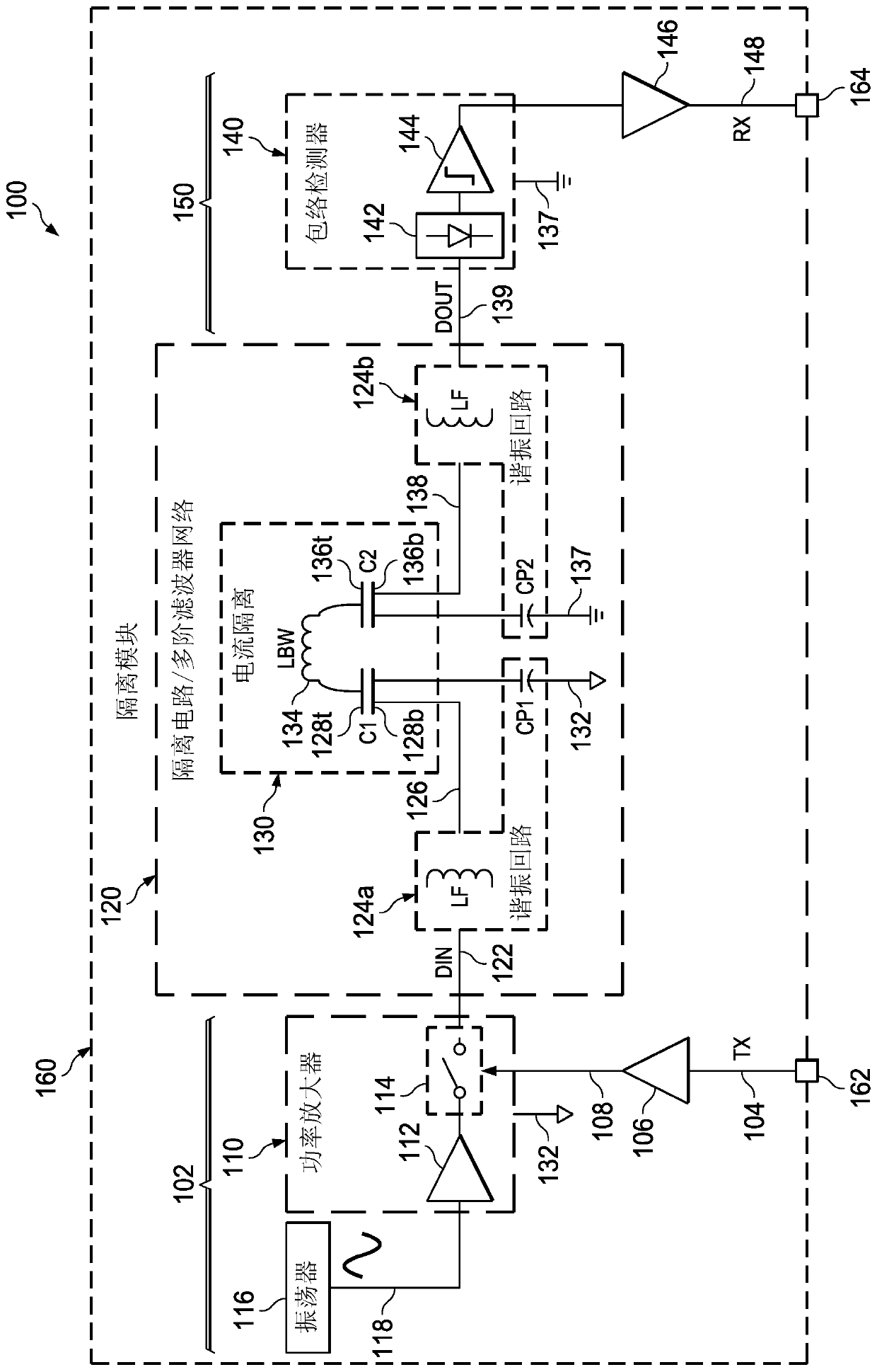 Low loss galvanic isolation circuitry