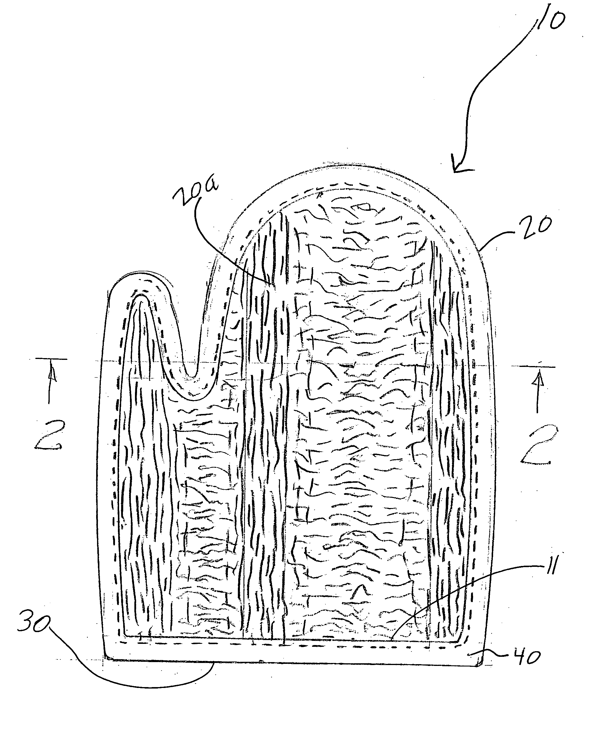 Loofah washcloth with varied areas of coarseness and method