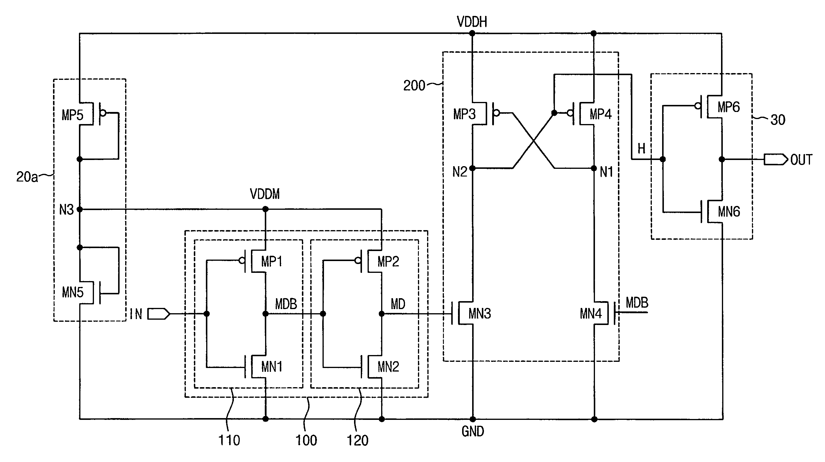 Level-shifting circuits and methods of level shifting