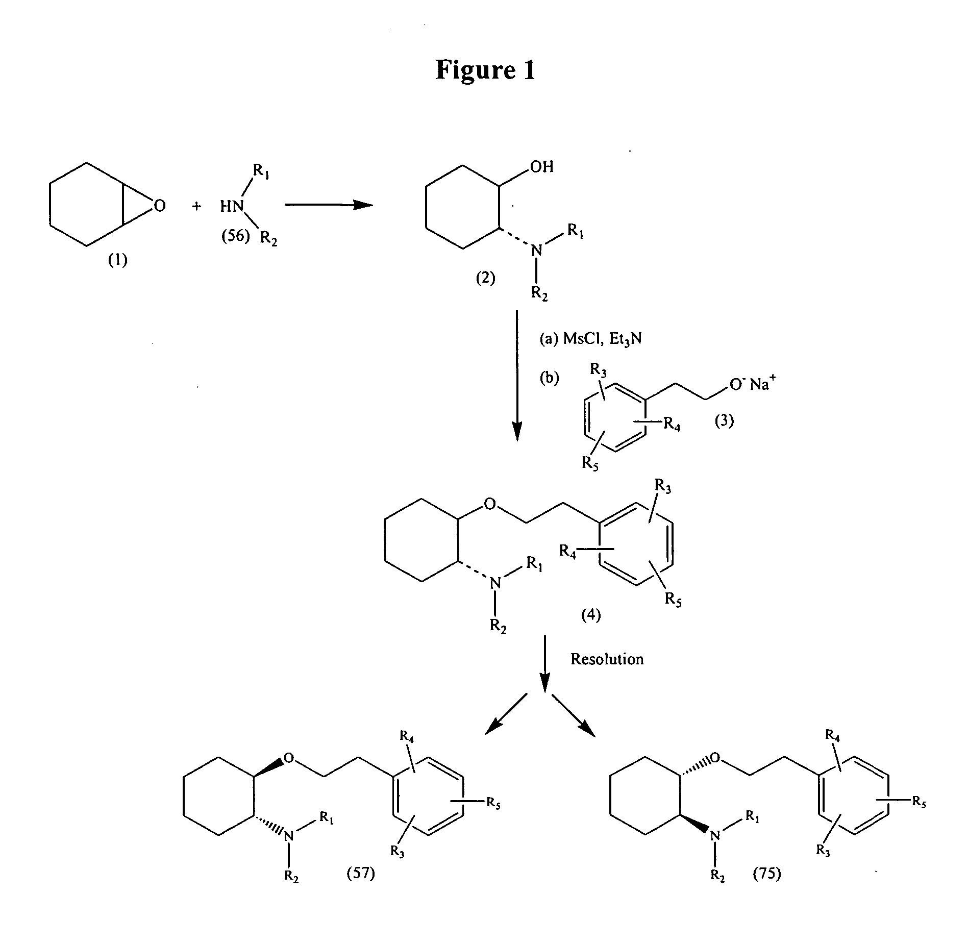 Synthetic process for trans-aminocyclohexyl ether compounds