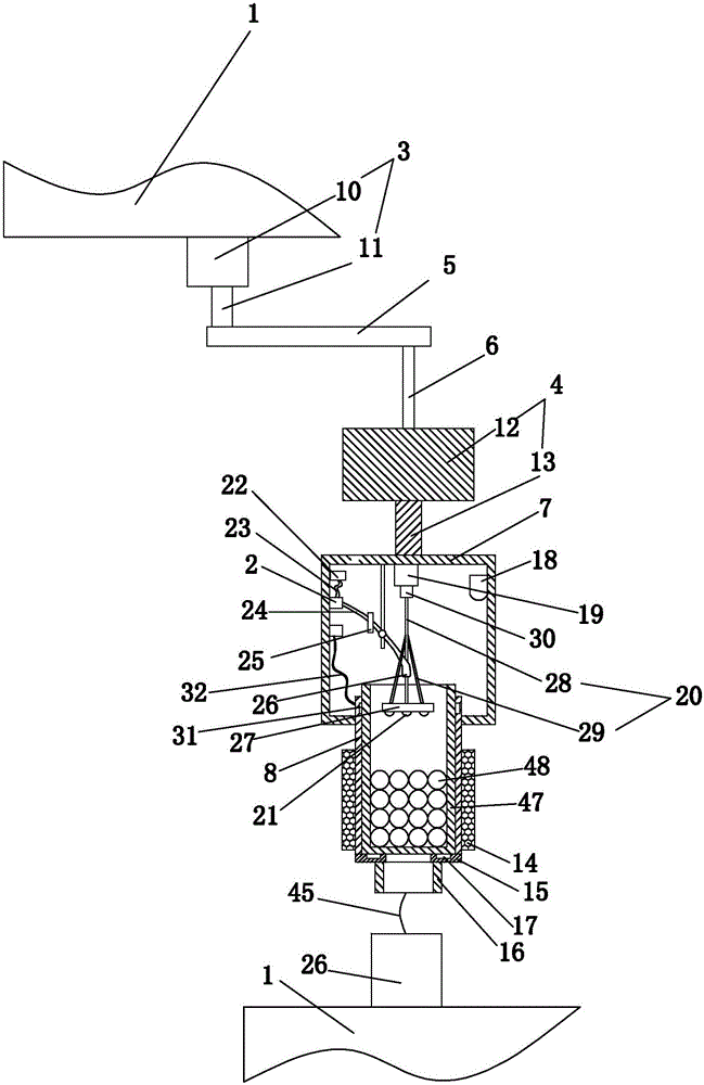 Detection and control device and method for powder adding height of powder charging pipe of gas generator