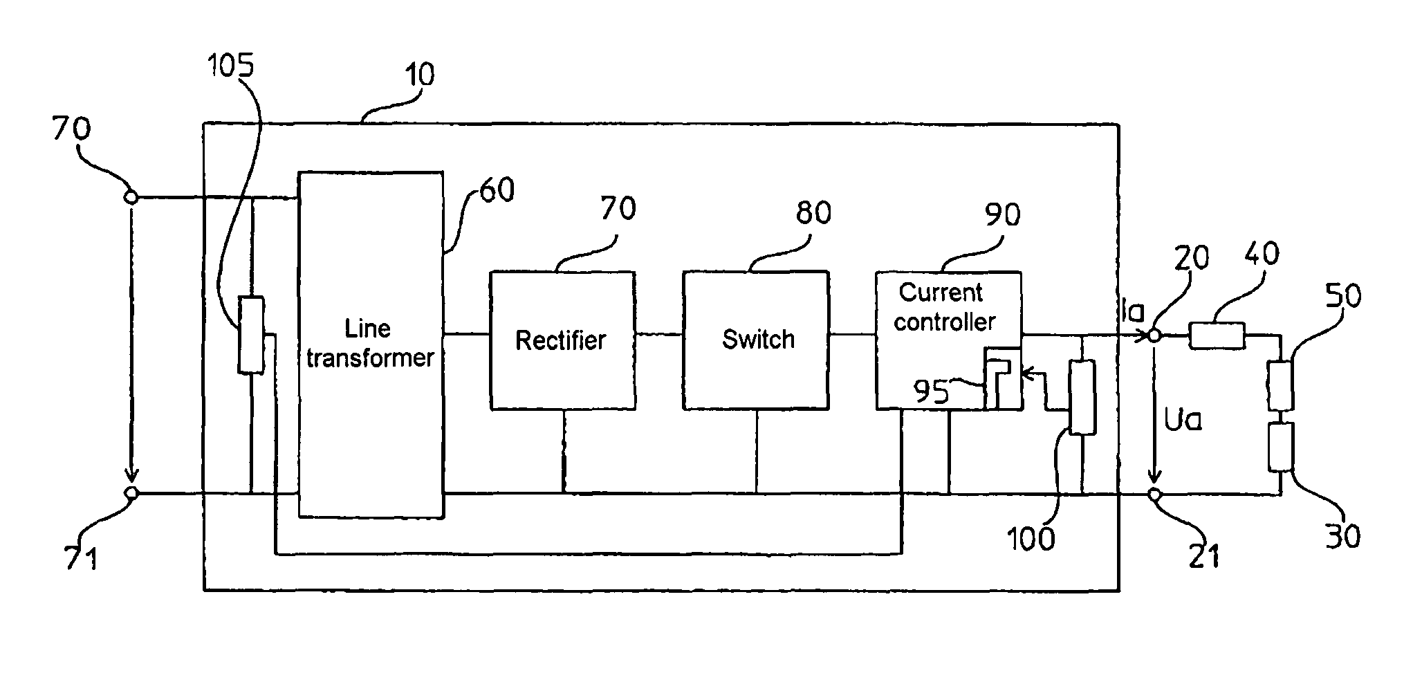 Method and electronic power supply device for supplying power to a low-voltage load protected by a protective device