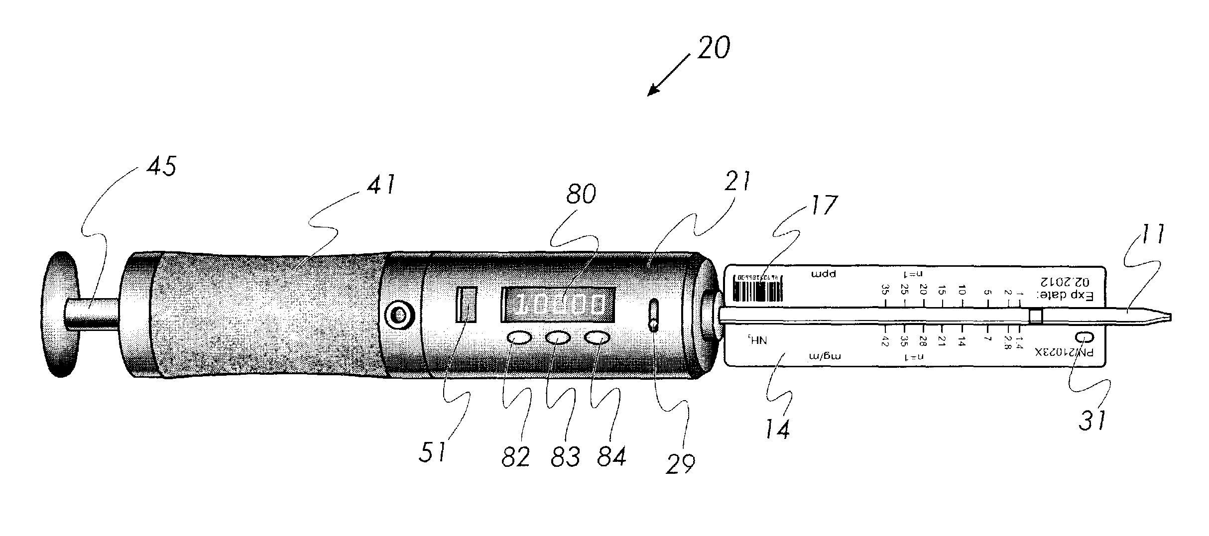 System for visual and electronic reading of colorimetric tubes