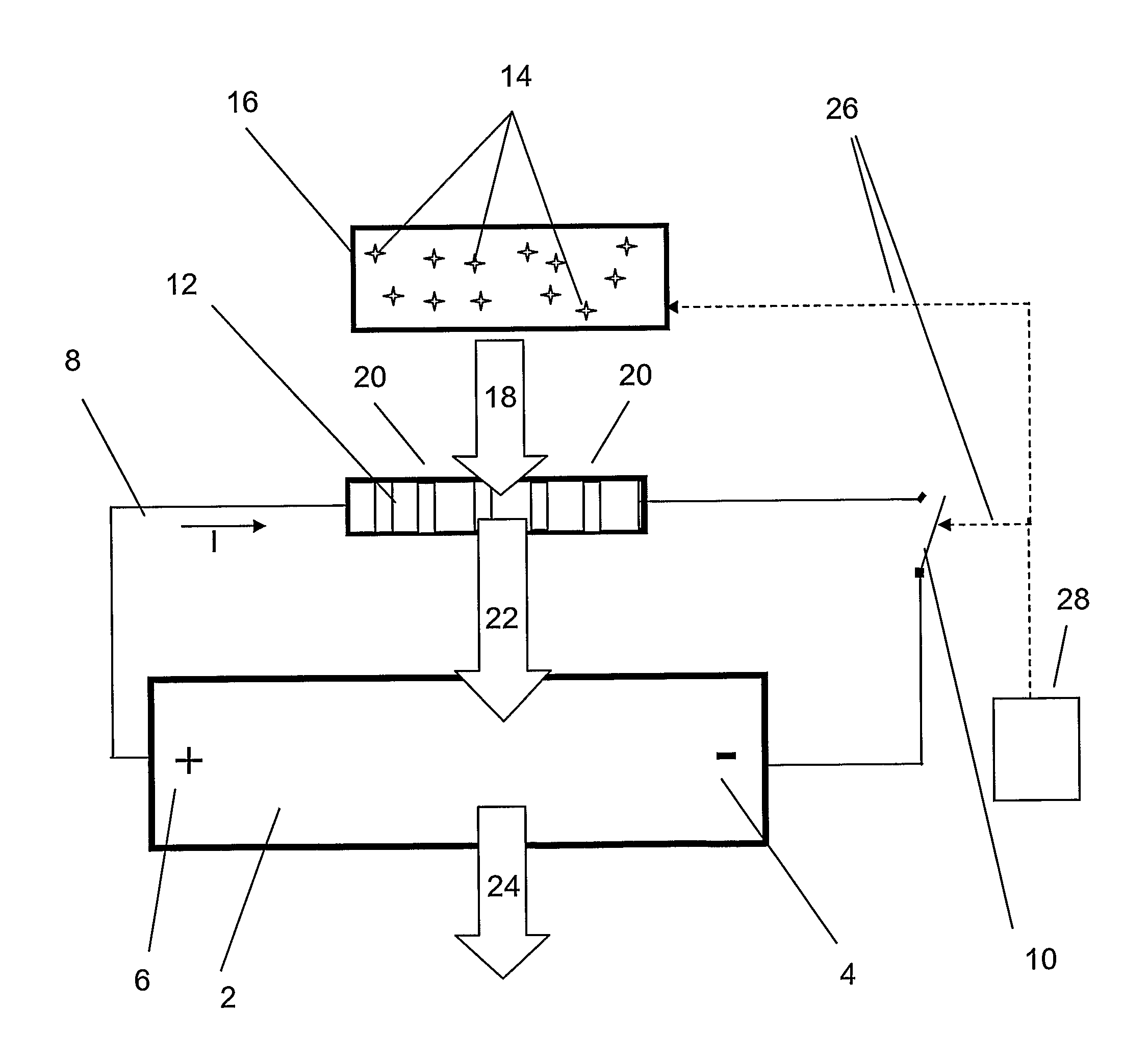 Method and arrangement for discharging an energy storage system for electrical energy