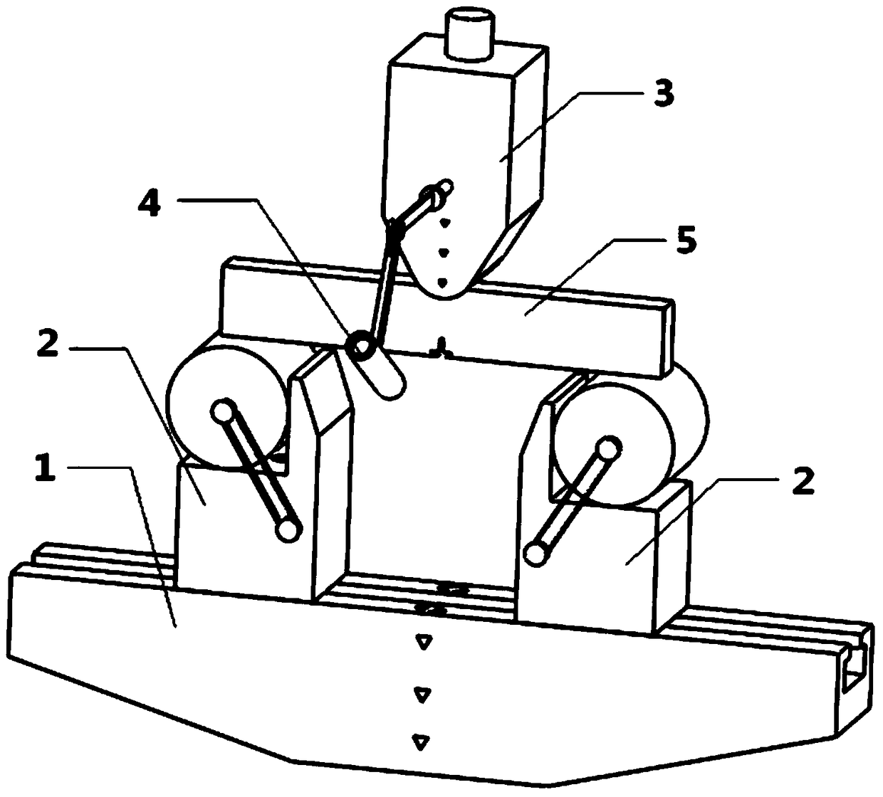 A three-point bending test device with a laser centering device