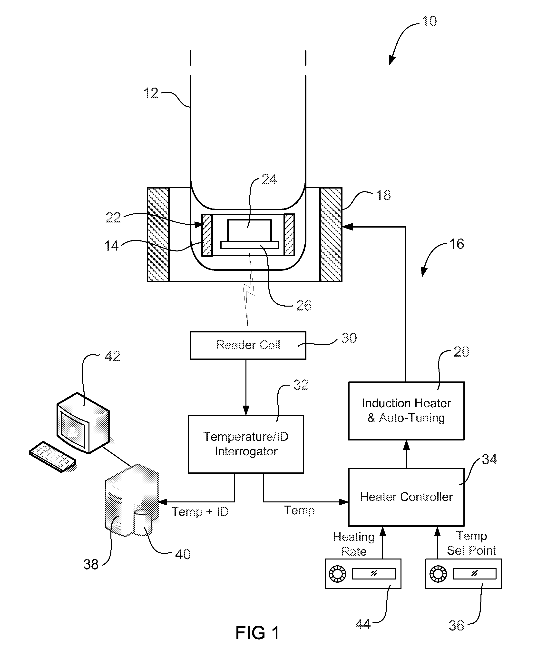 Temperature sensing and heating device