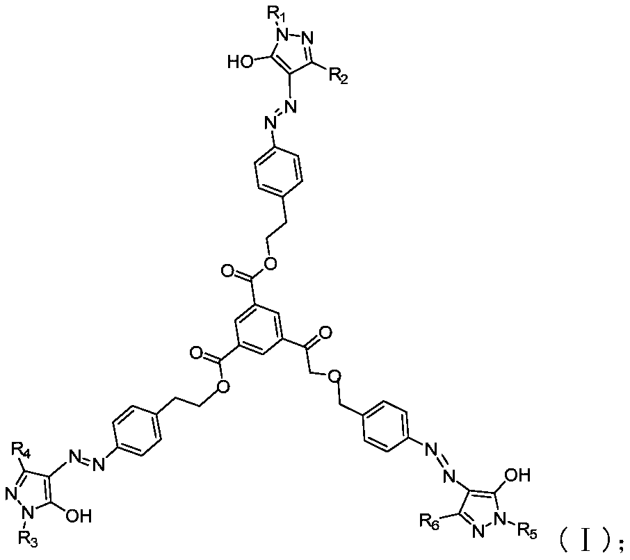 Multi-chromophoric pyrazolone azo dye, ink and electrowetting display