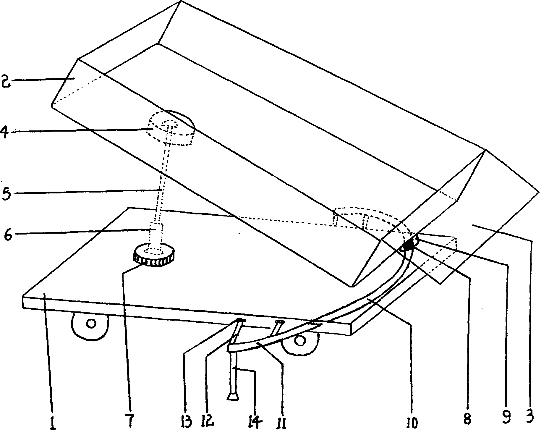 Back-tipping dumper with carriage capable of steering