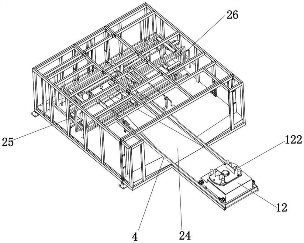 Framework integral magnetic powder inspection device and method