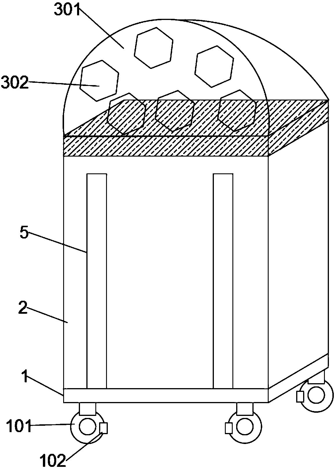 Sound attenuation noise reduction heat dissipation structure of internet of things haze detection and treatment device