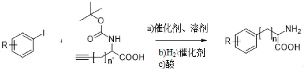 Synthesis method of multi-configuration long-chain phenyl amino acid compound