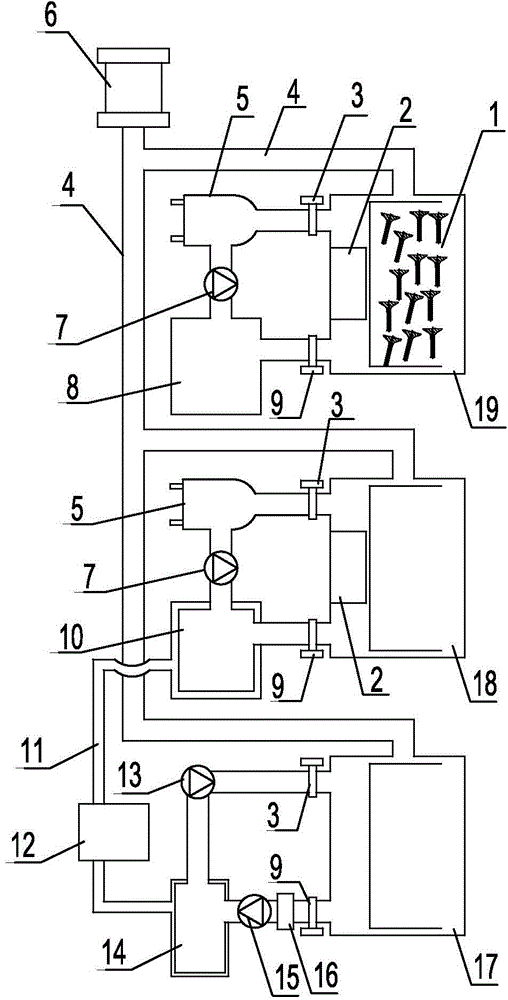 Surface and inner hole cleaning and drying equipment for hollow valves and using method thereof