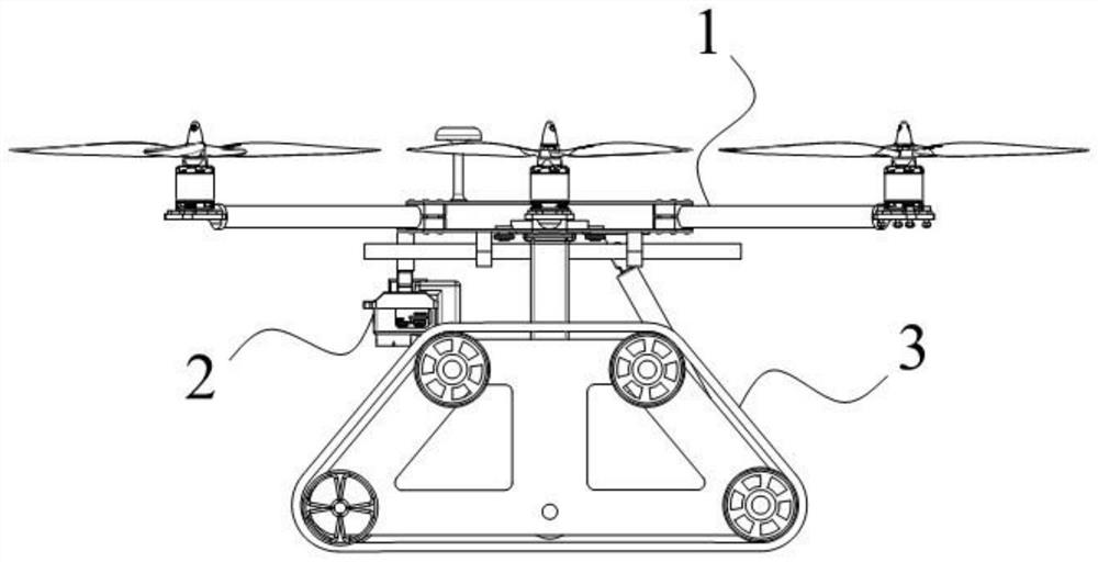 An unmanned aerial vehicle capable of moving on an inclined plane