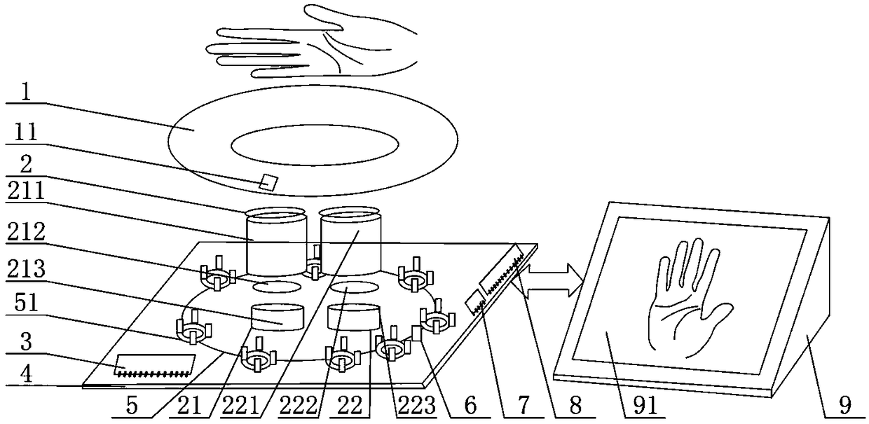 Non-contact palm print and palm vein hybrid recognition system