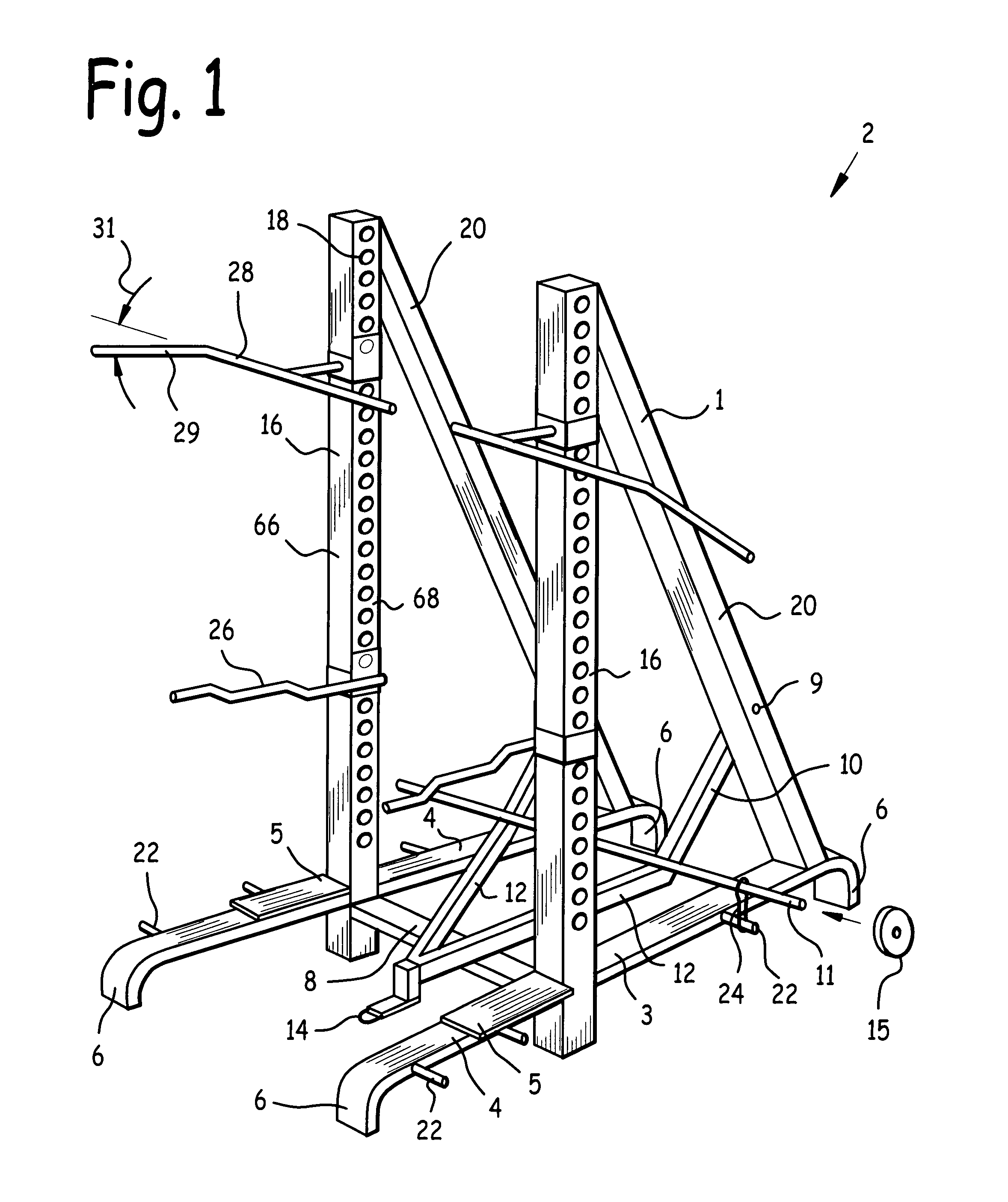 Adjustable weight-loaded dip-chin machine