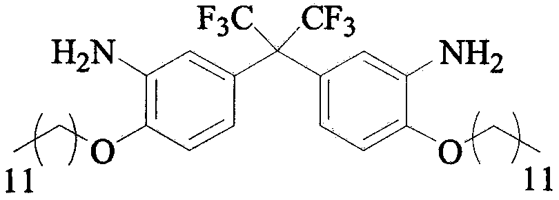 Preparation method of C12 side-chain substituted fluorine-containing diamine monomer